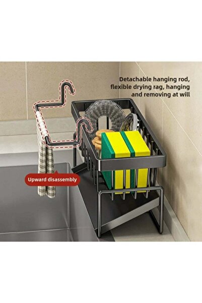 Qadro Sink Caddy, Sponge Holder for Kitchen Sink, Metal Kitchen Sink Organizer, Kitchen Orga
