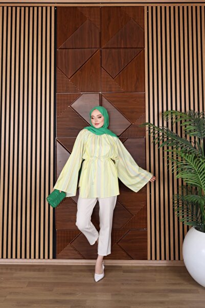 Moda Krash Modal Summer Striped Detail Tunic