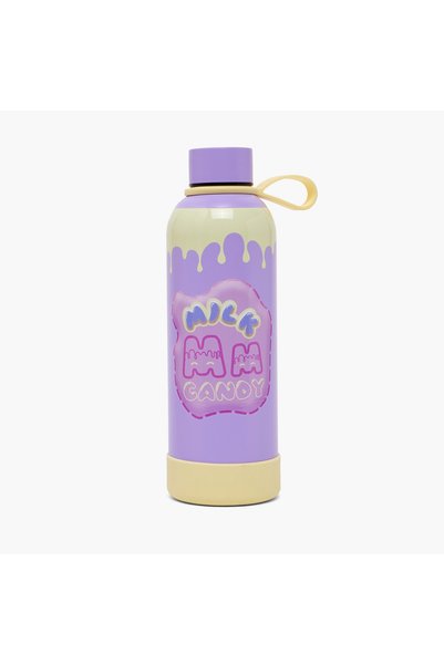 Milk Candy زجاجة ماء من الفولاذ المقاوم للصدأ مطبوعة مع مقبض حلقي