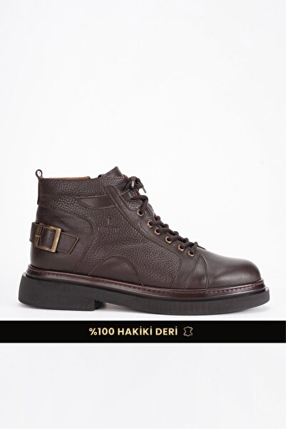 Fame Step Genuine Leather Men's Boots Lace-Up Zippered Casual Winter Cold-Res...