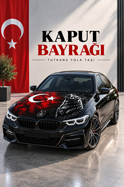 Asyabayrak Türk Bayrağı Ve Bozkurt Baskılı Kaput Bayrağı 120X160 CM