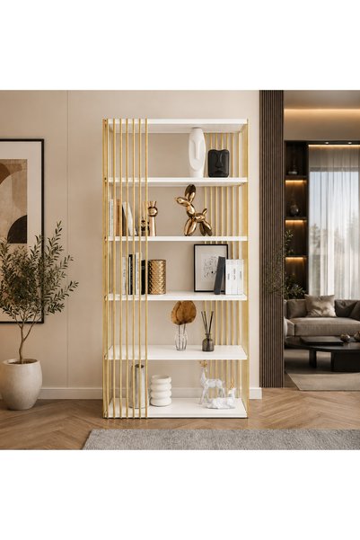 EDMONDA EV AKSESUAR GOLD METAL KİTAPLIK