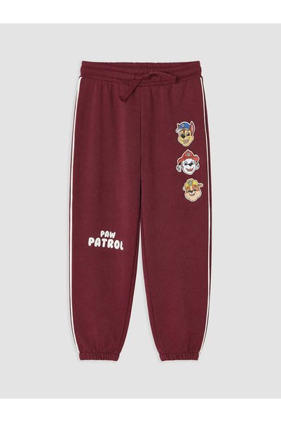 LC Waikiki Burgundy Paw Patrol Printed Boys' Jogger Sweatpants