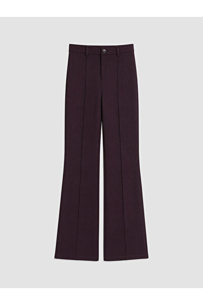 LC Waikiki Bordo Dar Fit İspanyol Paça Kadın Pantolon