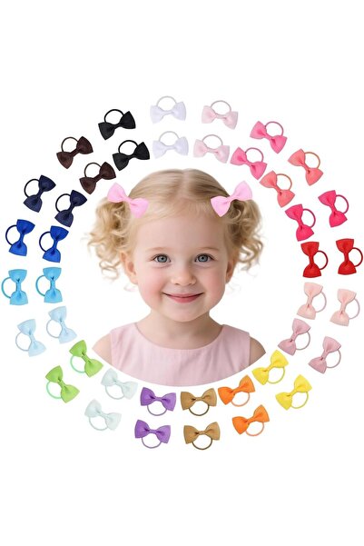 Arabest 40 Pcs Baby Hair Ties with Bows,Elastic Ponytail Holders for Toddlers...
