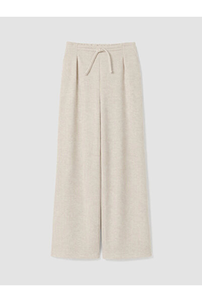 LC Waikiki Beige Pleated Girls' Sweatpants