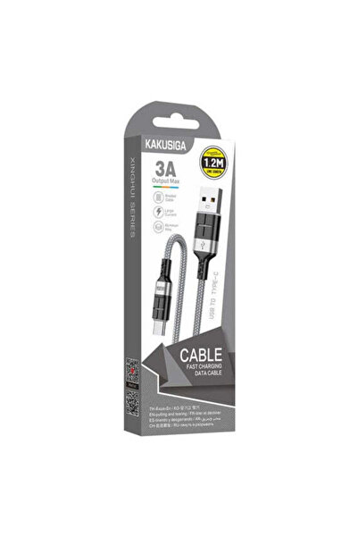 KAKU Кабел за данни и зареждане KSC-696, USB-A към USB-C, 18 W, 2.4 A, 1.2 м ...