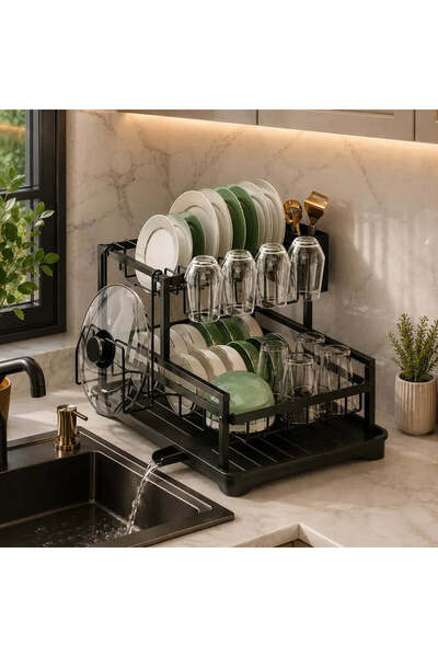 Promagg Dish drainer with 2 levels, multifunctional for kitchen