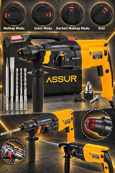 ASSUR Profesyonel Metal Şanzıman Kırıcı Delici Hilti Darbeli Matkap 2-28mm
