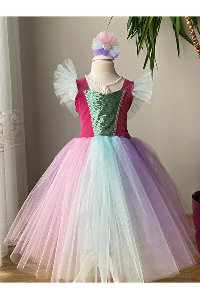 BerrinceTasarım Mermaid Sequin Concept Princess Girl's Dress