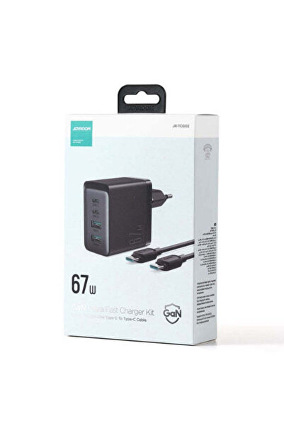 Joyroom Mains Charger + Cable TCG 02, Gan, 67 W, 2 xUSB-C, 2 xUSB-A, PD - Black