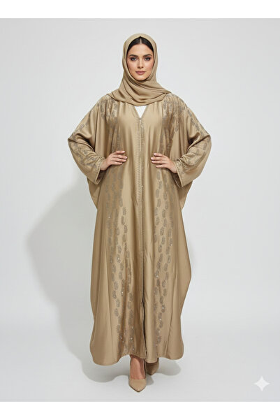 RIZQE Champagne Gold Farasha Abaya | Rizqé Luxury Silk-Finish Butterfly Wrap ...