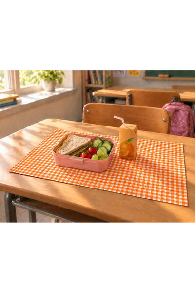 ŞAH TEXTILE DESIGN Checkered Stain-Resistant Feeding Mat 35X50