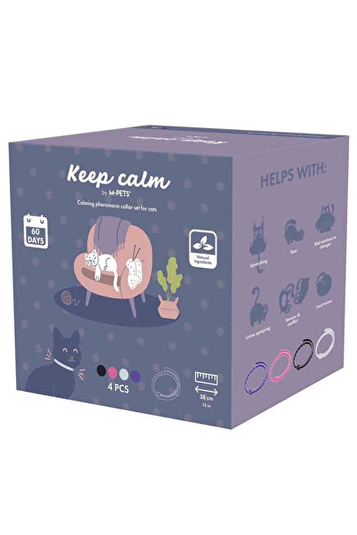 M-PETS Keep Calm Sakinleştirici Kedi Tasması 4’lü