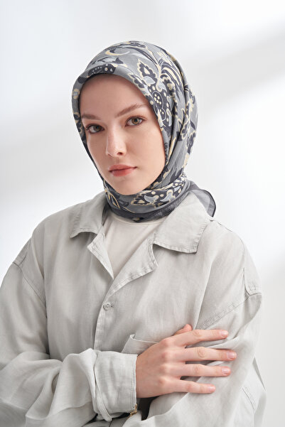 ARMANDA Anatolian Bloom Desen the Tencel Edit Scarf - Smoked