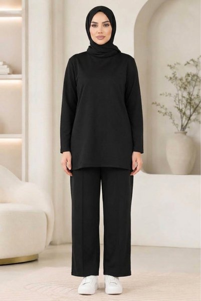 Feyece Women's Modal Long Bottom Top Hijab Set