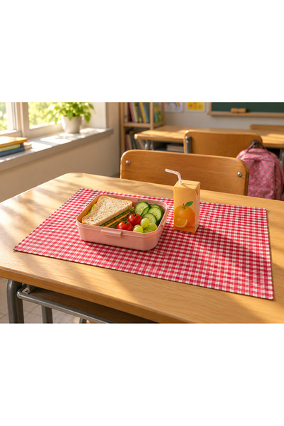 ŞAH TEXTILE DESIGN Checkered Stain-Resistant Feeding Mat 35X50