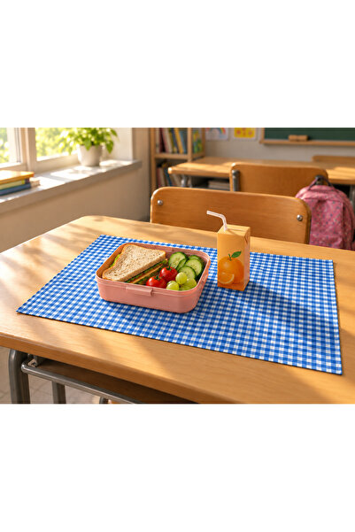 ŞAH TEXTILE DESIGN Checkered Stain-Resistant Feeding Mat 35X50