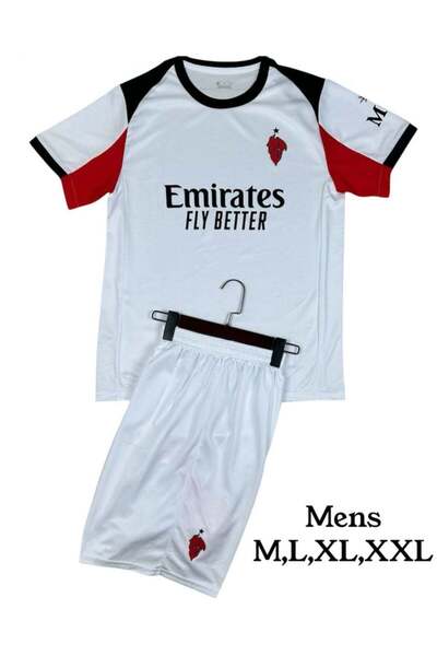 Generic Men's White & Red Emirates Fly Better Soccer Jersey & Shorts Set
