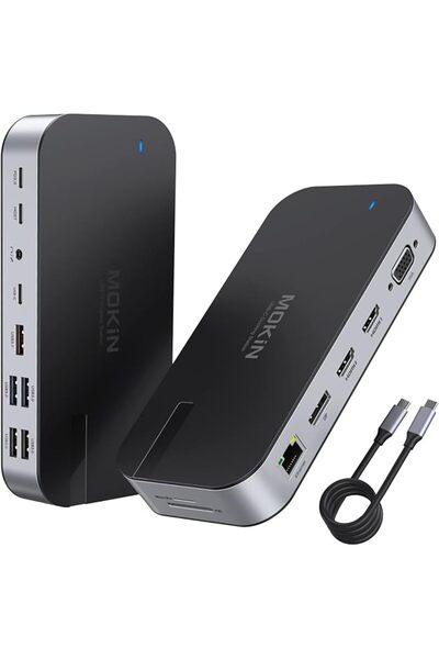Mokin Laptop Docking Station 4 Monitor,16 in 1 Docking Station 3 Monitor