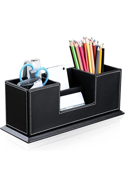 Nymmoata Leather Pencil Holder, Dual Pen Organizer, Stationery Cup/Stand/Tray...