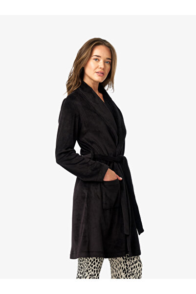 Blackspade Kadın Polar Sabahlık 52222 - Siyah