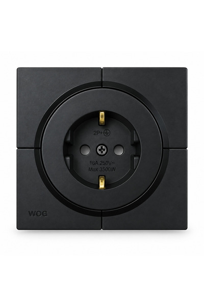 ga gözde aydınlatma Metallic Black Wog Metallic Black Grounded Socket Frame I...