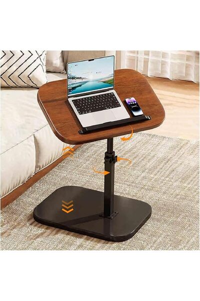 ANYUAN Small End Table for Couch, 360° Swivel/180° Flip-Over Panel/Adjustable...