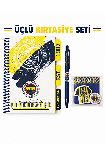 Fenerbahçe Üçlü Kırtasiye Seti – Planlayıcı Defter, 0.7 mm Versatil Kalem - S...