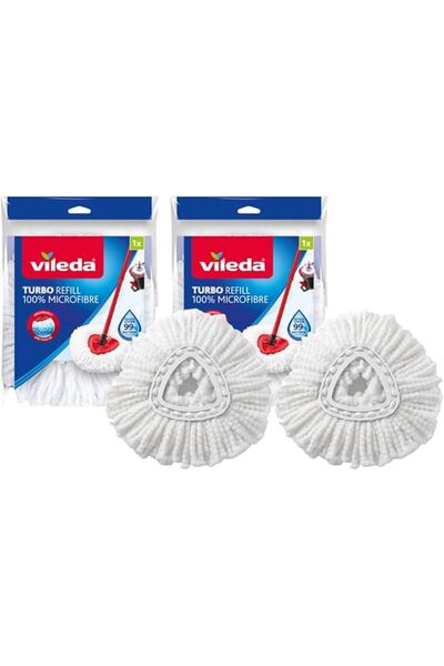 Vileda Silimo Vileda Microfibre Mop Head, White, Twin Pack
