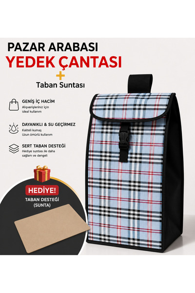 Pazar Arabası Yedek Çantası Taban Suntası Hediye Tela Kalın Kumaş Olan Model