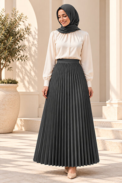 Beyome Women's Pleated Skirt 38-40-42-44-46-48-50-52 Size Compatible Elastic ...