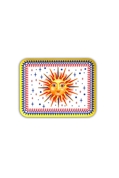 Baci Milano Dolce Vita Güneş Desenli Metal Dikdörtgen Tepsi 20X25 cm