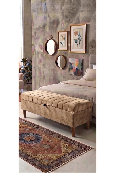 yuse aksu CİZGİ KAPİTONE SANDIKLI PUF 120X40X45