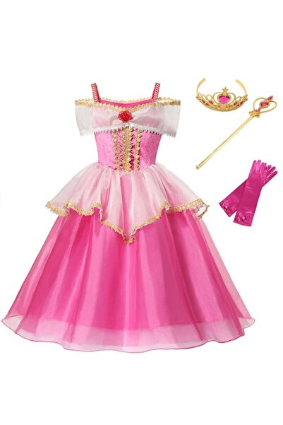 Funny Party Shop Costum Frumoasa Adormită pentru fete, cu mănuși, coroană și ...
