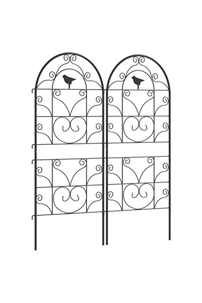Generic Brand Set de 2 spaliere metalice, antirugină, cu design de pasăre pen...