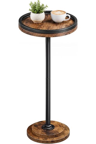 GENERAL Small Round Side Table, Drink Table, Coffee Martini Table with Pedest...