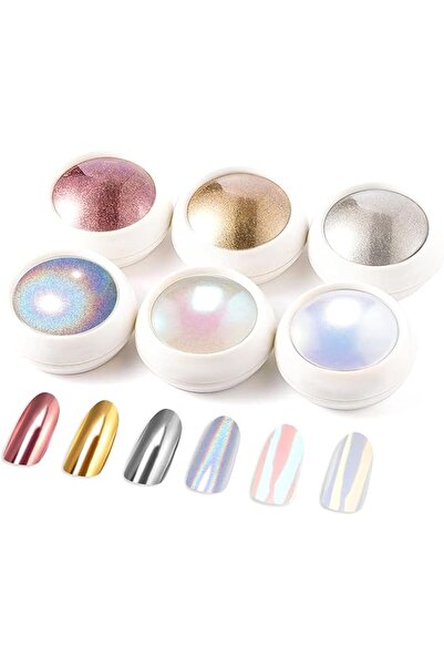 Yelajoy Nail Powder Iridescent Aurora Mermaid White Pearl Chrome Nail Powder