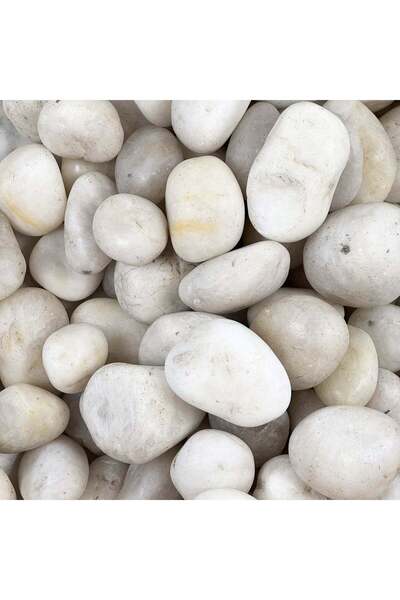 Generic Manara 10 kg-Stoneworks White High Polished Pebble Stone - 30-50MM