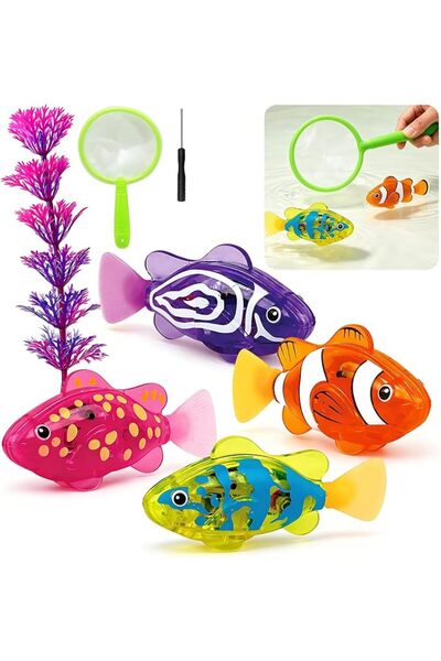 GENERAL Andanna Magic Swimming Fish Toy Water-Activated Robotic, Glowing Ligh...