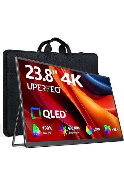UPERFECT شاشة محمولة 4K مقاس 23.8 بوصة بتقنية QLED |   شاشة كبيرة 24 بوصة بسط...