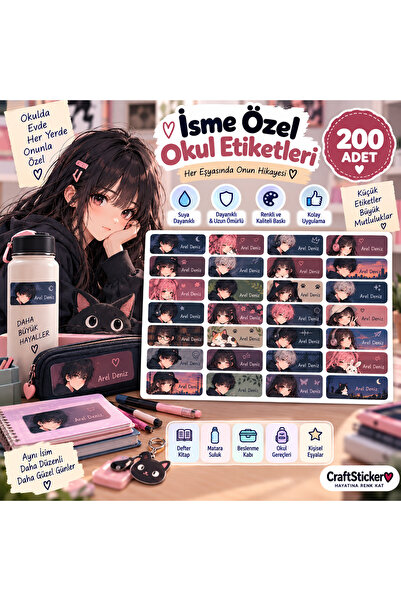 Anime Temalı Kişiye Özel Etiket