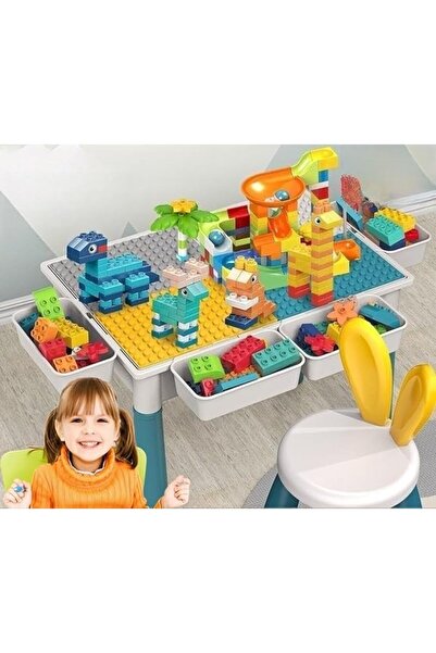 Generic Multi Activity Building Block Table Set, Includes 1 Chair 4 Storage B...
