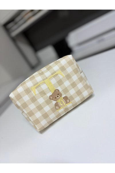 Pearl Teks Yellow Collecting Bag with Teddy Bear Embroidery