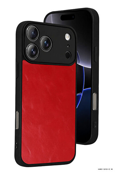 New Face KMRSFRES Newface iPhone 17 Pro Max Aras Deri Kapak (100411) - Kırmızı