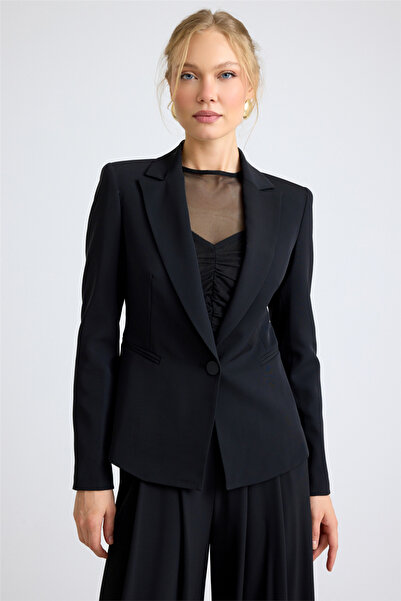 HomeStore Metal Buttoned Cady Blazer Jacket