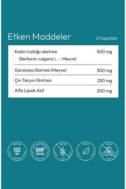 Nova Prima BerberineCX Berberis Vulgaris 500 mg, Alfa Lipoik Asit & Çin Tarçını 60 Kapsül