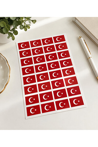 ERT PRİNT STUDİO Premium Türk Bayrağı Sticker Seti 32 Adet | Yüksek Kaliteli ...