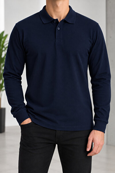 BŞAR Erkek Premium Polo Yaka Sweatshirt – Rahat Kalıp Yumuşak Dokulu Mevsimlik