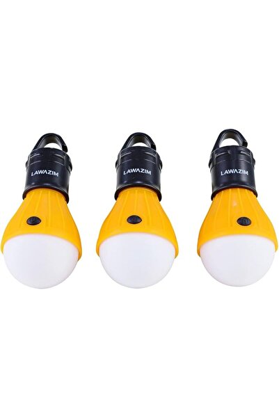 Lawazim LED Tent Light - 3 Piece Yellow - Portable Emergency Camping Bulb wit...